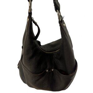 Chic Black Leather Hobo Bag by Danier
